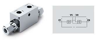 Гидрозамок двухсторонний VBPDE 1/4” L 2 CEXC