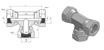 Тройник BSP 1/2" (Г-Г-Г) ZnNi (K)