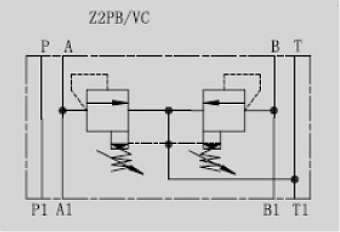 Клапан предохранительный модульный CETOP 3 в канал "A" и "B" Z2PB6VC-1-40-100
