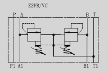 Клапан предохранительный модульный CETOP 5 в канал "A" и "B" Z2PB10VC-1-40-50