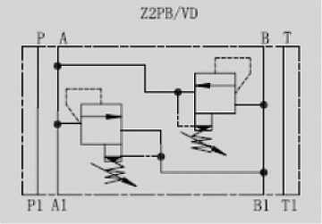 Клапан предохранительный модульный CETOP 7 в канал "A" и "B" Z2PB16VD-1-40-50