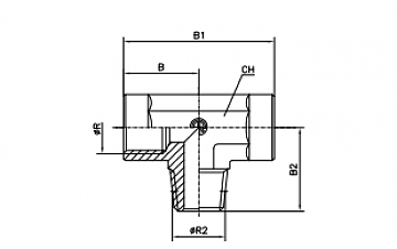 Тройник T-образный BSP3/8" - BSPT3/8" - BSP3/8"  (Внутр-Ш-Внутр) Тройник T-образный BSP3/8" - BSPT3/8" - BSP3/8"  (Внутр-Ш-Внутр)