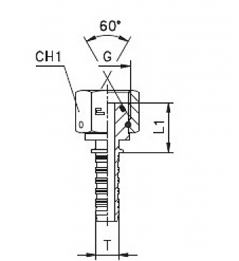 BSP 1/4"-19/0-04 DN6 (C) штифт. гайка (O-RING)