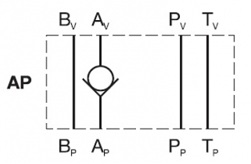 Клапан обратный модульный CETOP 3 в канал "A" VP-NV-6-AP