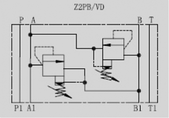 Клапан предохранительный модульный CETOP 5 в канал "A" и "B" Z2PB10VD-1-40-200