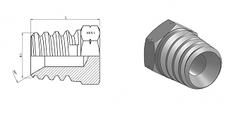 Заглушка NPT 1/4" с наружным шестигранником